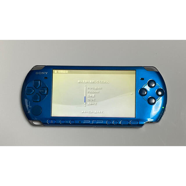 SONY(ソニー)のPSP メタリックブルー  エンタメ/ホビーのゲームソフト/ゲーム機本体(携帯用ゲーム機本体)の商品写真