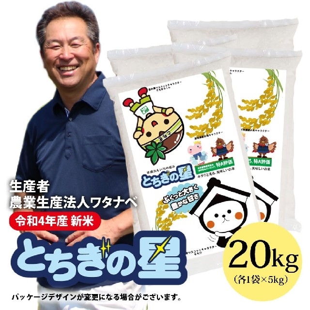 令和4年産20kg『新米*とちぎの星』*無洗米*大嘗祭献上米20kg産地