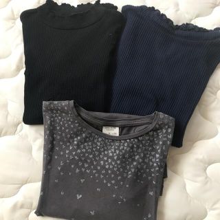 ザラキッズ(ZARA KIDS)のZARA長袖 ハイネック カットソー  3枚セット 10歳 140cm 女の子(Tシャツ/カットソー)