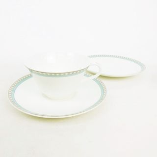 ティファニー(Tiffany & Co.)のプラチナブルーバンド カップ×1個 & ソーサー×2枚 セット ティーカップ(グラス/カップ)