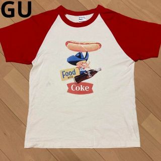 ジーユー(GU)のGU コカコーラ Tシャツ レトロ 少年 パン Lサイズ(Tシャツ/カットソー(半袖/袖なし))