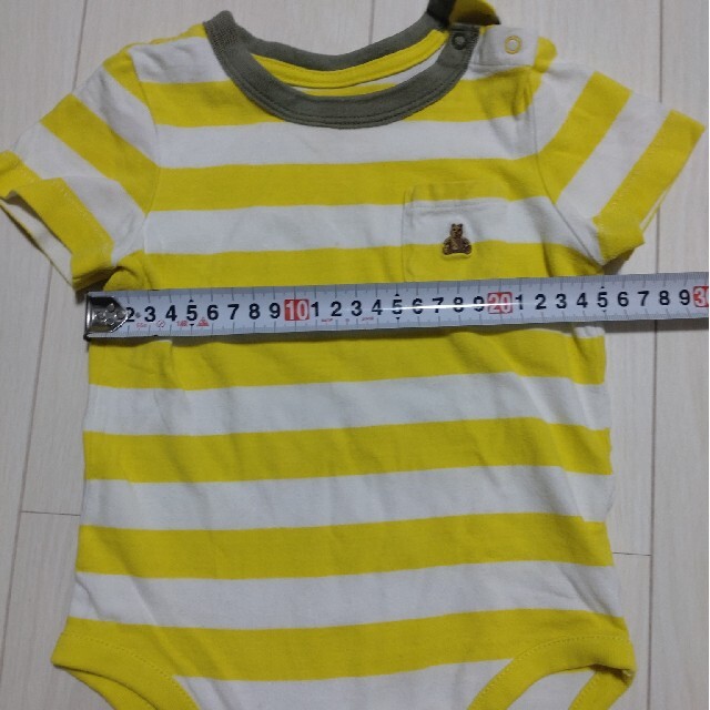 babyGAP(ベビーギャップ)のベビーギャップ 半袖 3枚セット 80～90 キッズ/ベビー/マタニティのベビー服(~85cm)(ロンパース)の商品写真