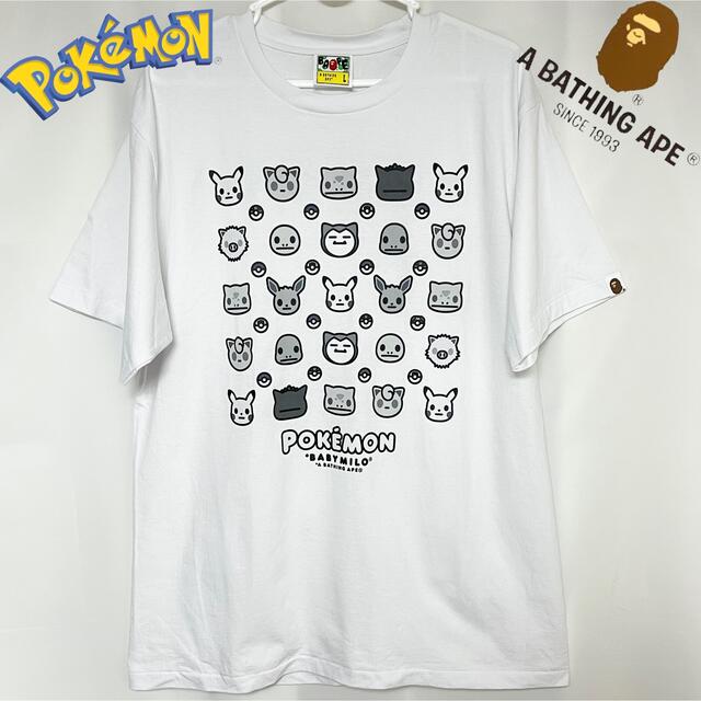 APE × Pokemon コラボ　ベイビーマイロ風 ポケモン Tシャツ　L