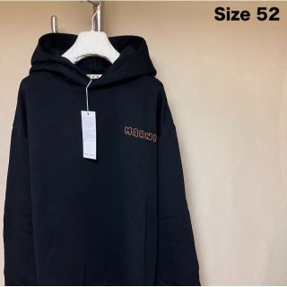 マルニ(Marni)の新品 52 マルニ 22ss ロゴ バックプリントパーカー 黒 2919(スウェット)