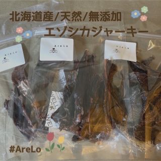 天然　無添加　蝦夷鹿ジャーキー　3袋　100g(ペットフード)