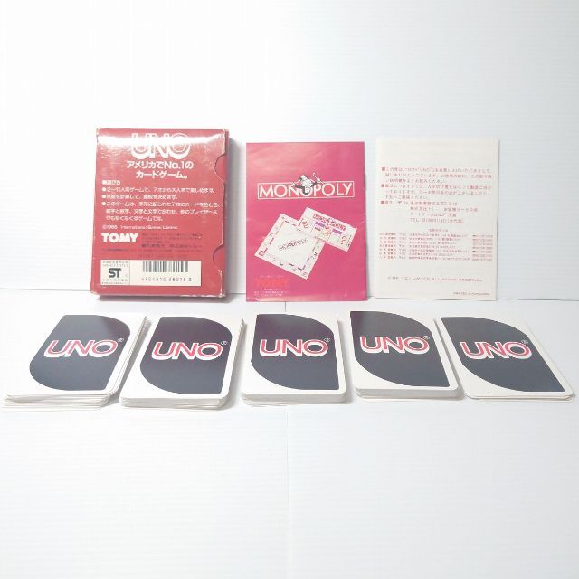 Takara Tomy(タカラトミー)のTOMY『UNO』【箱・説明書付き】レトロ エンタメ/ホビーのテーブルゲーム/ホビー(トランプ/UNO)の商品写真