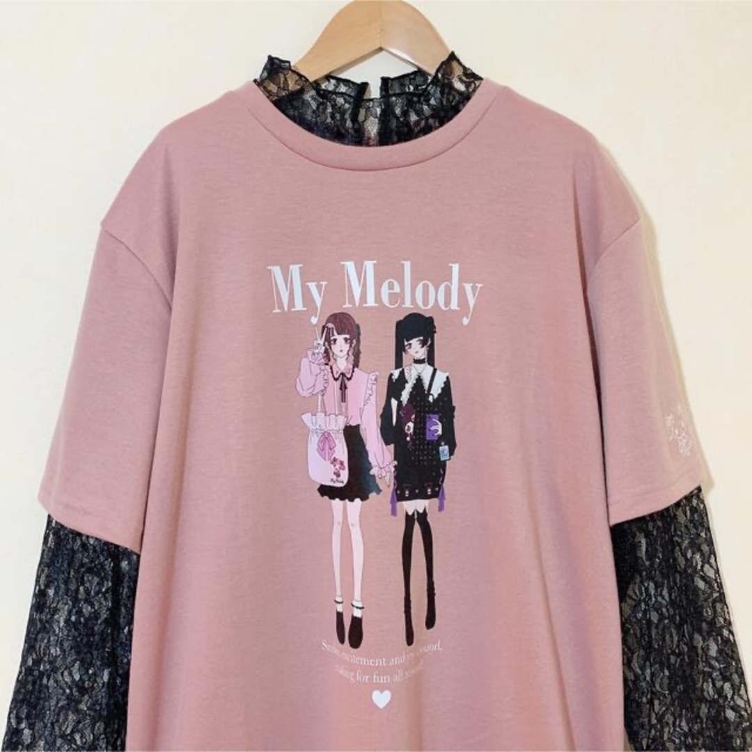 【地雷系・量産型】マイメロディ❤︎クロミ ロングTシャツワンピース 3L〜4L