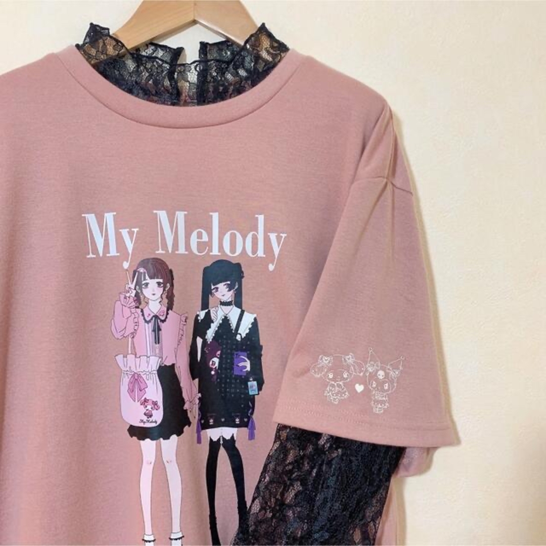 【地雷系・量産型】マイメロディ❤︎クロミ ロングTシャツワンピース 3L〜4L