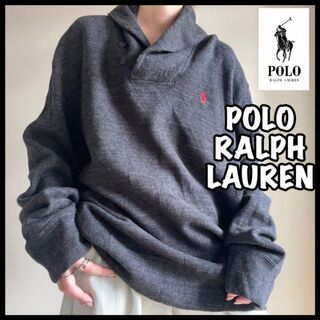 ポロラルフローレン(POLO RALPH LAUREN)のポロラルフローレン ニット ショールカラー  プルオーバー ビックサイズ 刺繍(ニット/セーター)