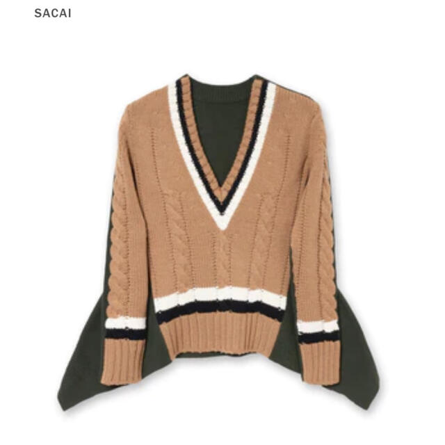 SACAI V BACK LS PULLOVER ニット 新品タグ付き