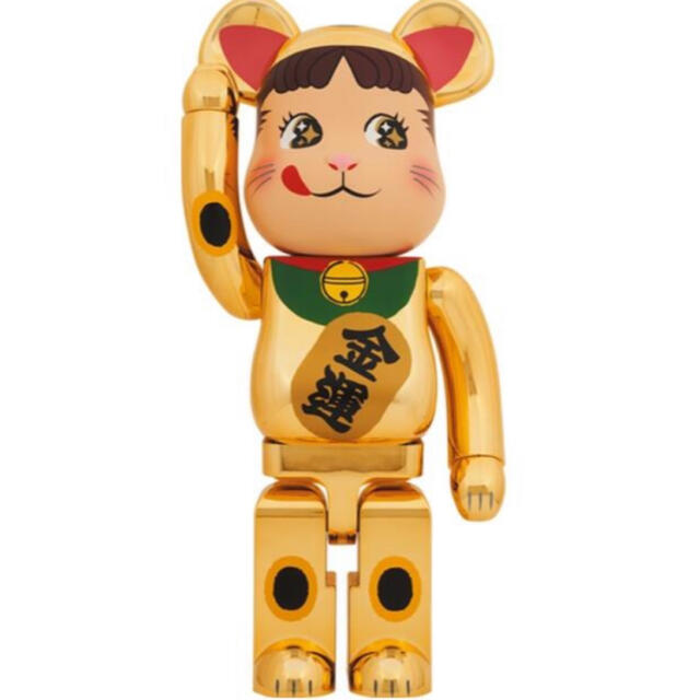 BE@RBRICK(ベアブリック)のBE＠RBRICK 招き猫 ペコちゃん 金運 金メッキ 1000% エンタメ/ホビーのフィギュア(その他)の商品写真