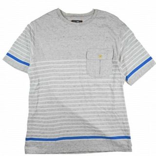 カシュカ(CASH CA)のCASH CA カシュカ 日本製 ボーダーポケットTシャツ CAS12-CT0001 L グレー 半袖 トップス【中古】【CASH CA】(Tシャツ/カットソー(半袖/袖なし))