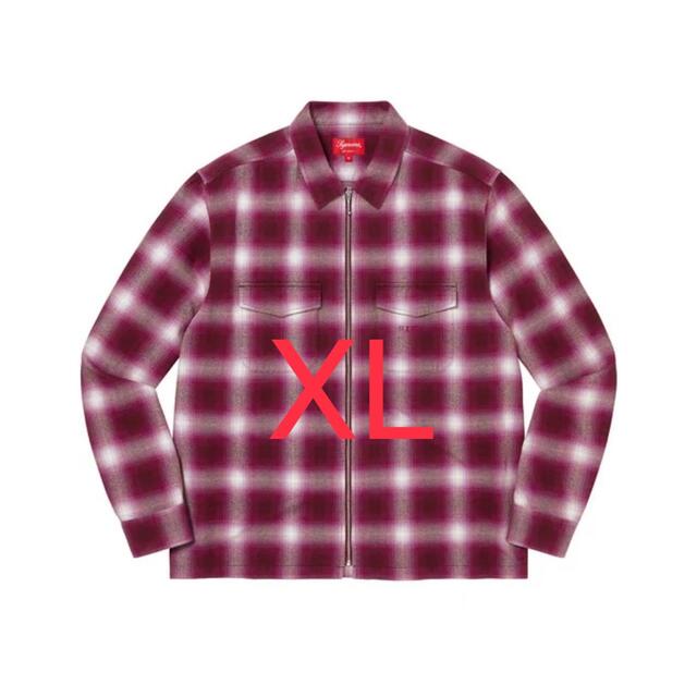 Shadow Plaid Flannel Zip Up Shirt