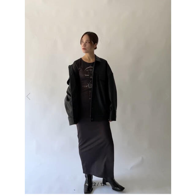 melt the lady  oversize fur jacket  ブラック