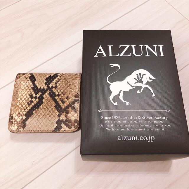 ALZUNI パイソンレザー　本革　ヘビ革　牛革　財布箱付き保証書付き金運アップ | フリマアプリ ラクマ