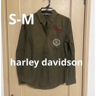 ハーレーダビッドソン(Harley Davidson)のハーレーダビッドソン　難あり　レディースs-M  カーキシャツ(シャツ/ブラウス(長袖/七分))