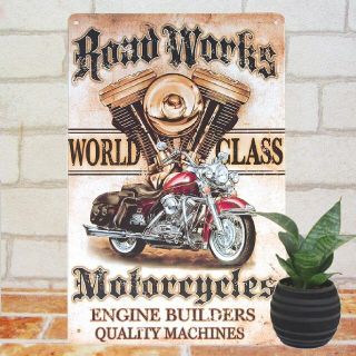 デザイン看板k】バイクrw★ポスター絵ハーレーダビッドソン壁飾りオートバイ雑貨(その他)