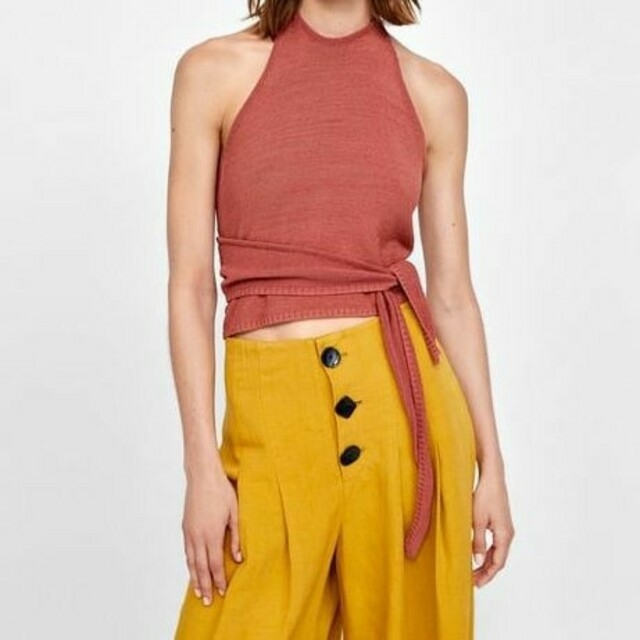 ZARA ガウチョ パンツ 秋 イエロー