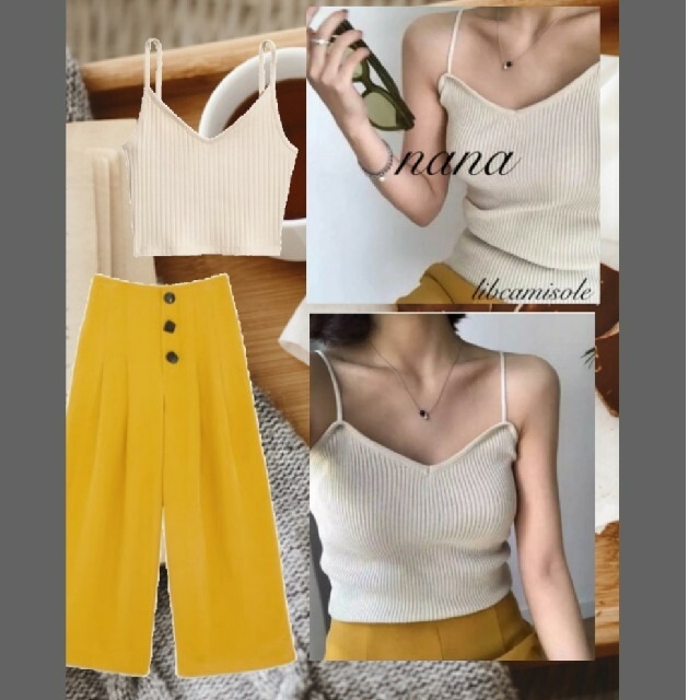 ZARA ガウチョ パンツ 秋 イエロー