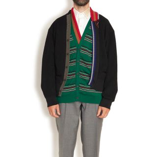 製造元特別価格 【kolor】Mensドット柄カーディガン ネイビー×グレー