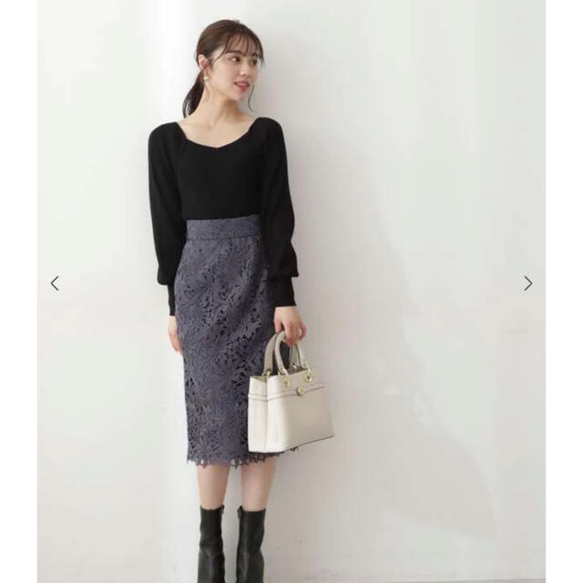 PROPORTION BODY DRESSING(プロポーションボディドレッシング)の【美人百花10月号タイアップ宇垣美里さん着用商品】レースタイトスカート レディースのスカート(ロングスカート)の商品写真