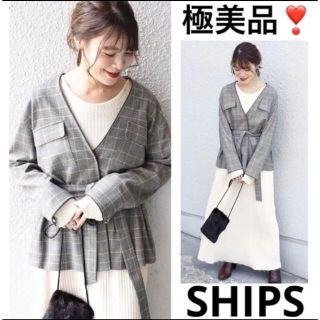 シップス(SHIPS)の極美品❤️シップス　千鳥柄ジャケット♪アーバンリサーチ　ビームス　アナイ　イエナ(ノーカラージャケット)