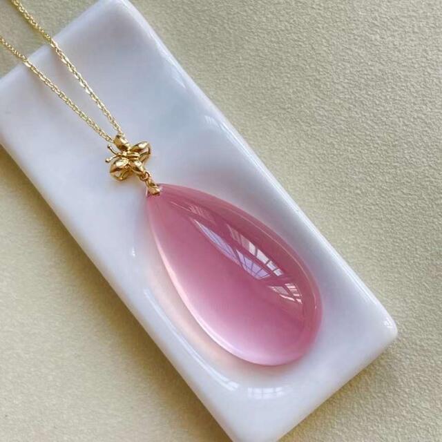 ⭐︎【天然】スターローズクォーツ ペンダントトップ k18 12g-