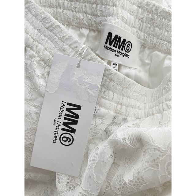 新品】MM6 MaisonMargiela ホワイト レース ワイドパンツ 【高額売筋