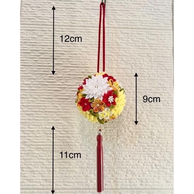 つまみ細工　ボールブーケ　ハンドメイド ハンドメイドのウェディング(ブーケ)の商品写真