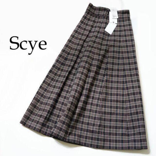 Scye サイ チェックマキシスカート ブラウン レッド アイボリー | www