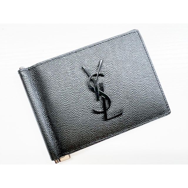 Saint Laurent(サンローラン)のほぼ未使用 美品サンローラン キャビア YSL カサンドラ マネークリップ 黒 メンズのファッション小物(マネークリップ)の商品写真