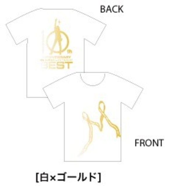 倉木麻衣LIVE TOUR 2009 BEST10周年TシャツS白×ゴールド金