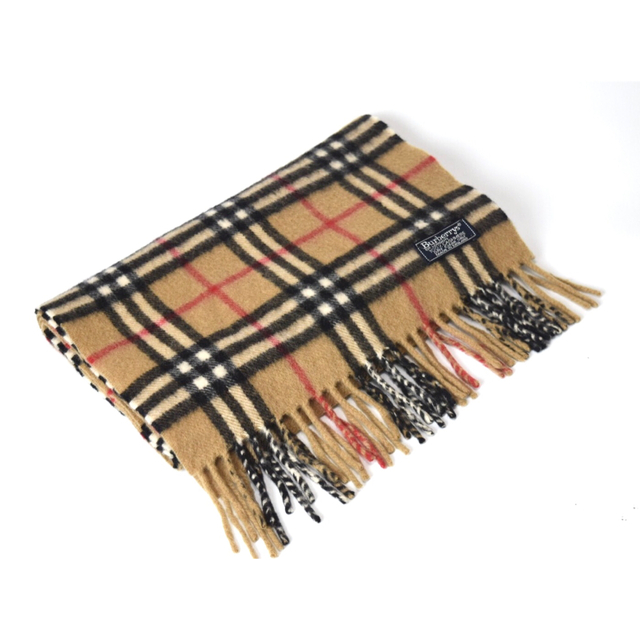 c46 極上美品 バーバリー 英国製 カシミヤ100% ノバチェック マフラー