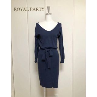 ロイヤルパーティー(ROYAL PARTY)のROYAL PARTYロイヤルパーティー　ニット　ベルト　ワンピース(ひざ丈ワンピース)