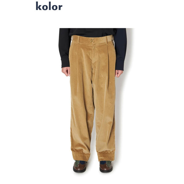 新品 22aw kolor コーデュロイ パンツ 3 comoli neat - デニム/ジーンズ