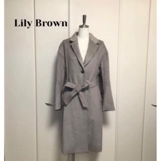 リリーブラウン(Lily Brown)の美品　Lily Brownリリーブラウン　リボン　ベルト　チェスター　コート(チェスターコート)