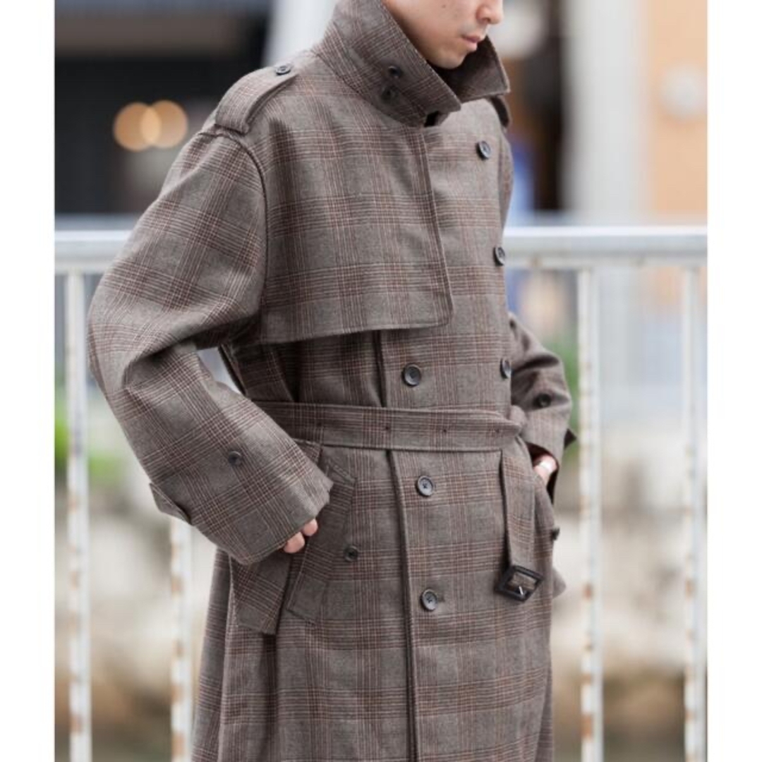 OVERSIZED OVERLAPED TRENCH COAT stein