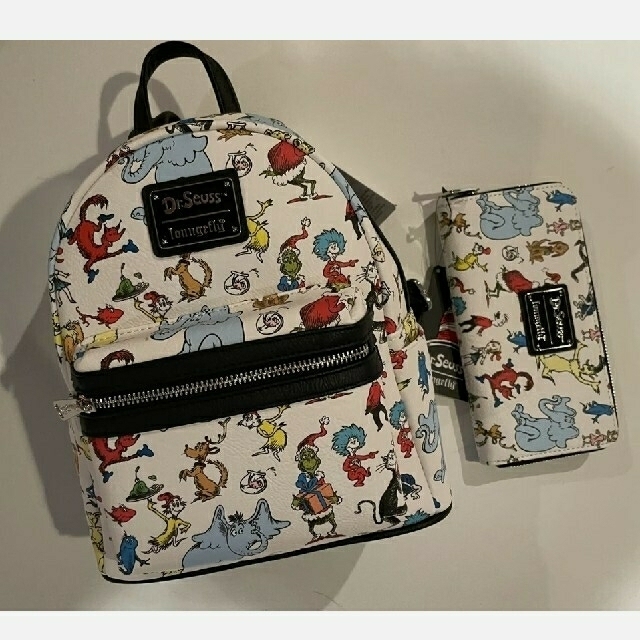 新品 ラウンジフライ【Dr スース】ミニバックパックとウォレットの