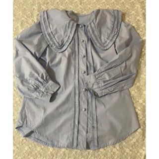 ザラ(ZARA)のフリルブラウス　青　ブルー　ブラウス(シャツ/ブラウス(長袖/七分))