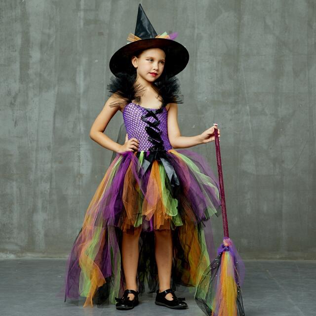 低価格の 魔女 ハロウィン 女の子 2点セット キッズ コスプレ 衣装イベント XL