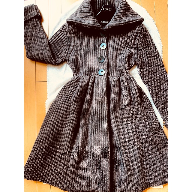 殿堂 FOXEY - FOXEY マガジン掲載カシミヤニットコート ロングコート