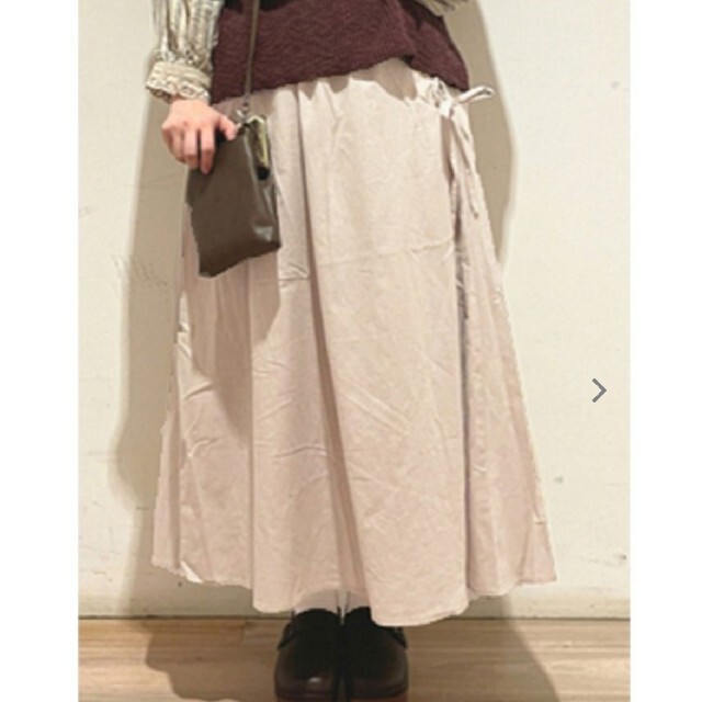 SM2(サマンサモスモス)のサマンサモスモス コットンリネン 脇編み上げギャザースカート レディースのスカート(ロングスカート)の商品写真
