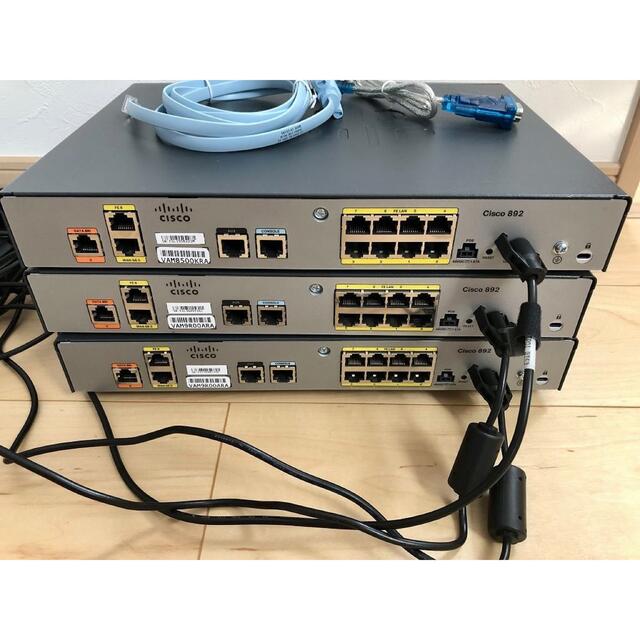 【CCNA、CCNP】ルータ3台セットCisco892J