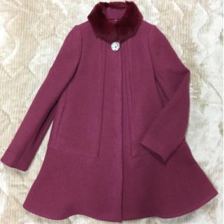 snidel♡ノーカラーAラインファーコート♡新品