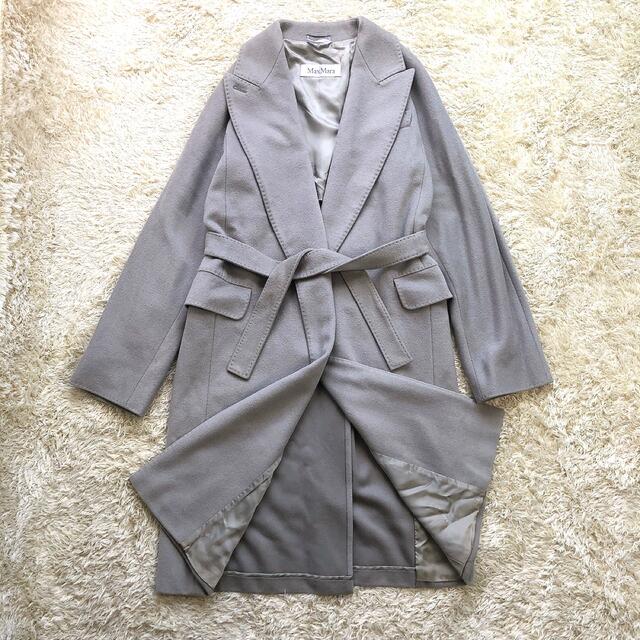最高級白タグ】MAXMARA カシミヤ混 ベルテッド ロングコート 40 L