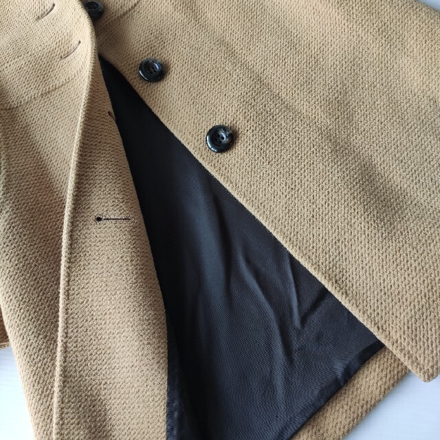 INED(イネド)の美品　INED　イネド　アンゴラ　ステンカラーコート　キャメル レディースのジャケット/アウター(ロングコート)の商品写真