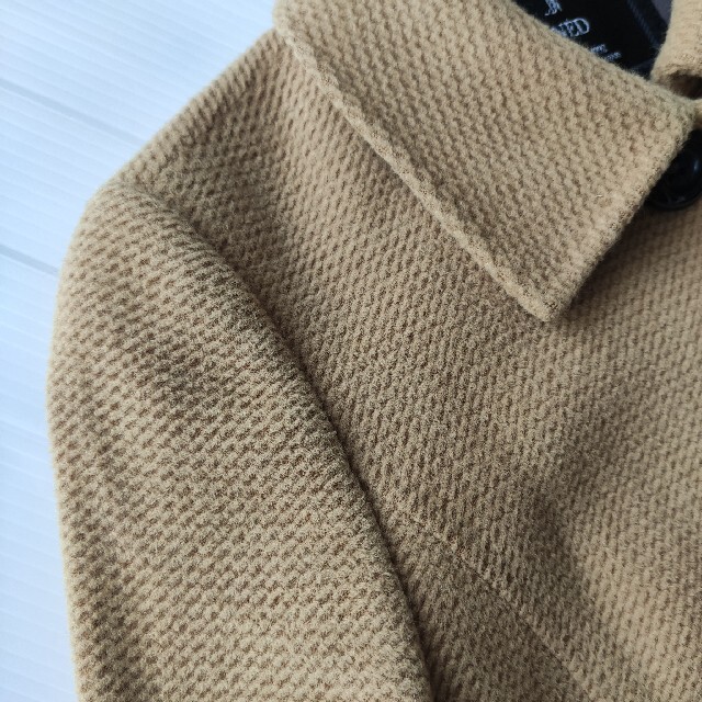 INED(イネド)の美品　INED　イネド　アンゴラ　ステンカラーコート　キャメル レディースのジャケット/アウター(ロングコート)の商品写真