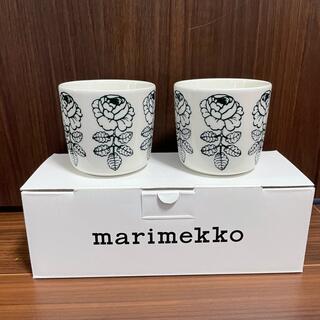 マリメッコ(marimekko)のマリメッコ  ラテマグ　ヴィヒキルース  ダークグリーン　2個(グラス/カップ)