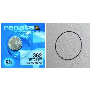 renata酸化銀362ボタン電池１個＋ Oリング0.5mm厚 15mm径 １本(その他)