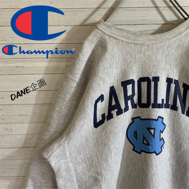 champion】90s リバースウィーブ 刺繍タグ カレッジロゴ スウェット